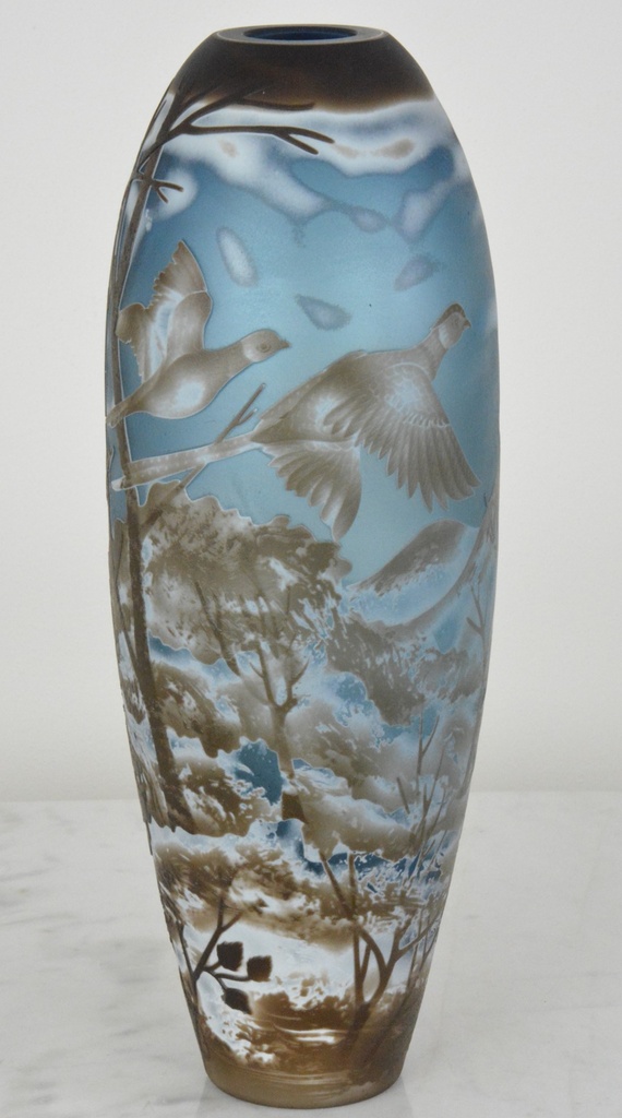 Skleněná váza ve stylu Emile Galle