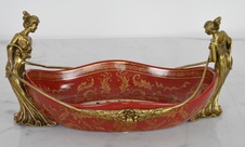 Zámecká mísa s dámami- porcelán + bronz