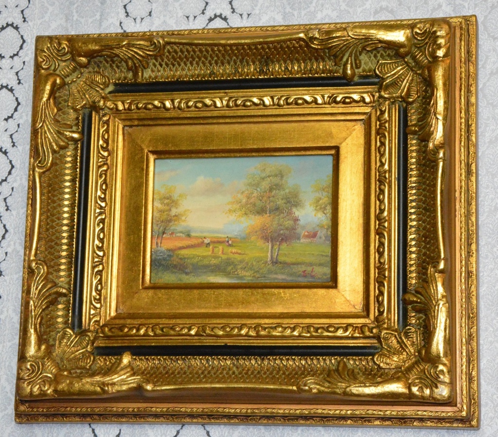 Zámecký obraz - Romantika - olej na desce