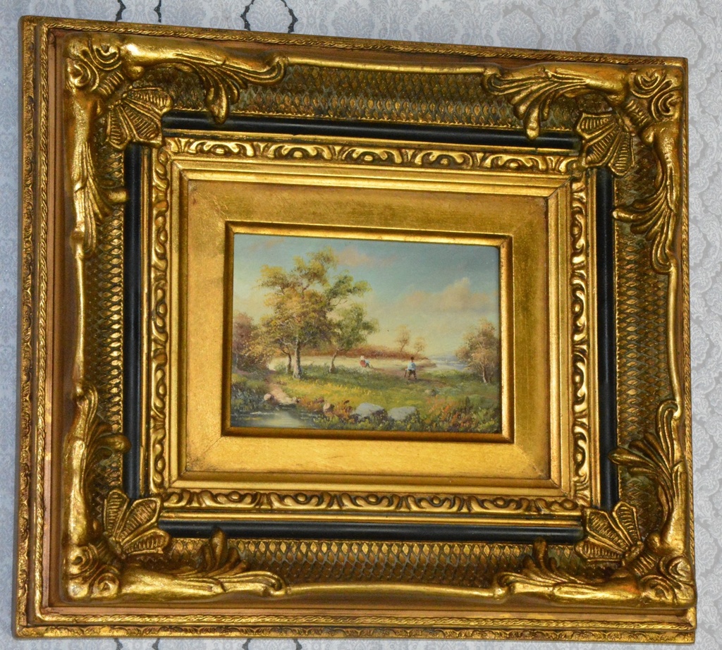 Zámecký obraz - Romantika - olej na desce