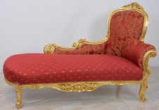 Zámecké řezbované sofa/lenoška - čalouněné