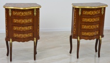 Zámecké intarzované komody zdobené bronzem - pár