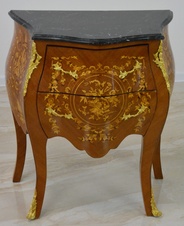 Zámecká intarzovaná komoda s mramorovou deskou