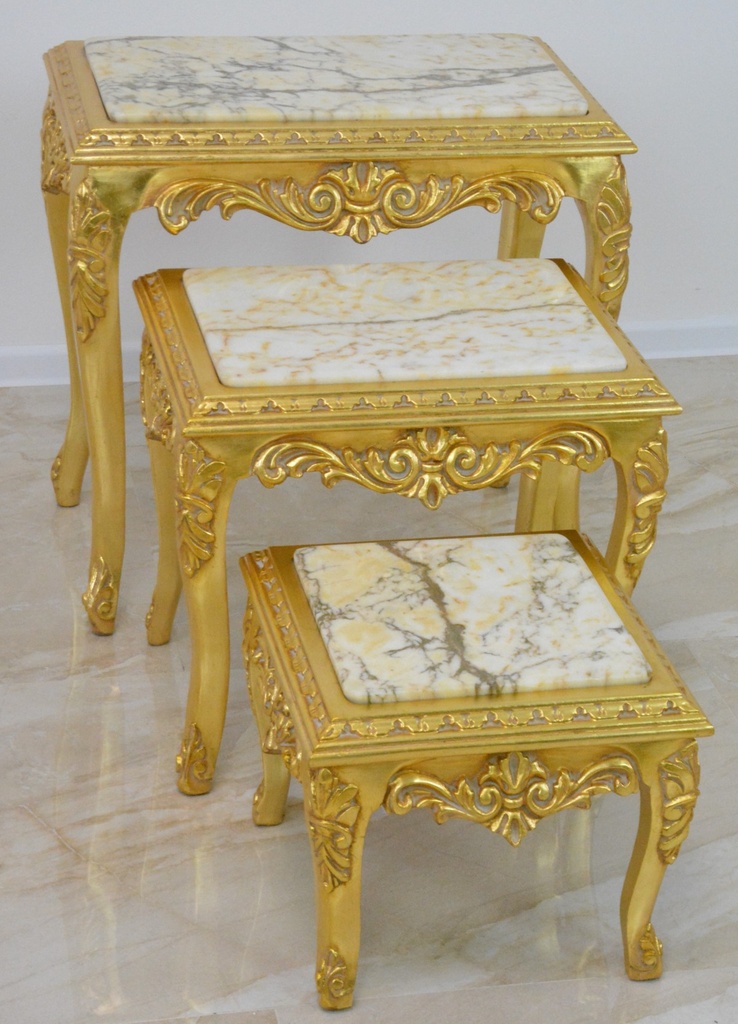 Set stolečků s mramorem - 3 kusy