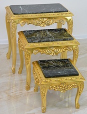 Set stolečků s mramorem - 3 kusy