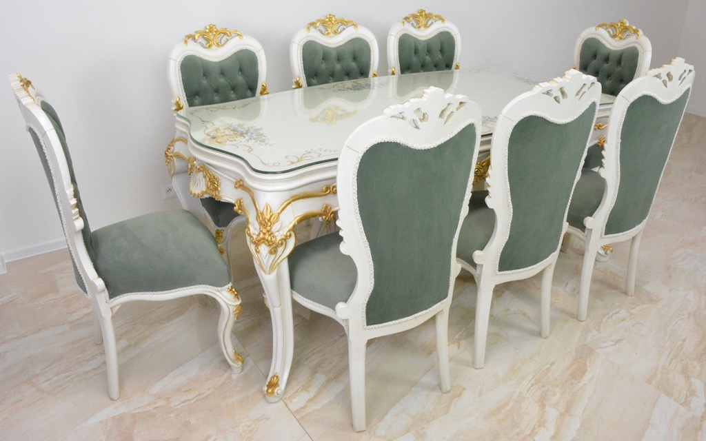 Zámecký jídelní set - 9 částí - masiv