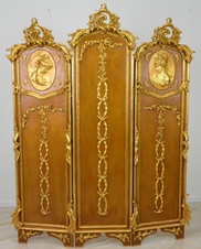 Zámecký paravan s dámami - zlacený