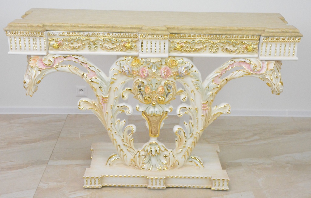 Zámecký konzolový stůl s mramorem