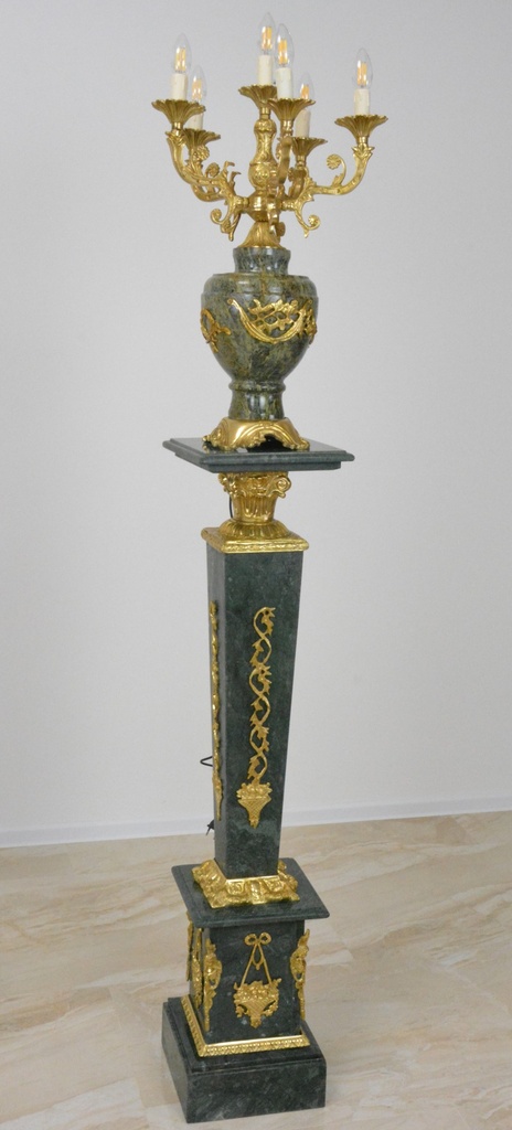 Zámecká podlahová lampa - mramor - bronz - 195 cm
