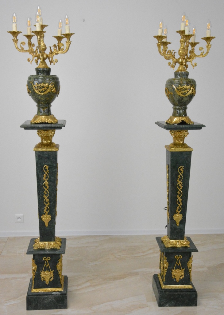 Zámecké podlahové lampy - mramor - bronz - 195 cm
