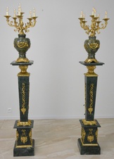 Zámecké podlahové lampy - mramor - bronz - 195 cm