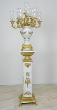 Zámecká podlahová lampa - mramor - bronz - 218 cm
