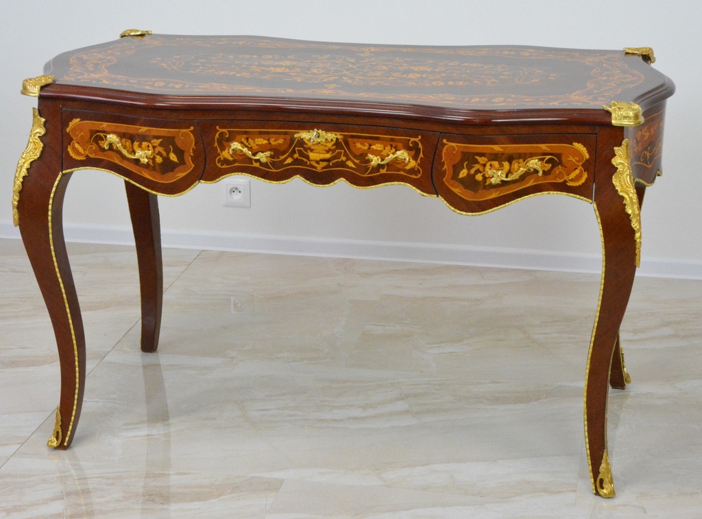 Zámecký intarzovaný psací stůl s šuplíky