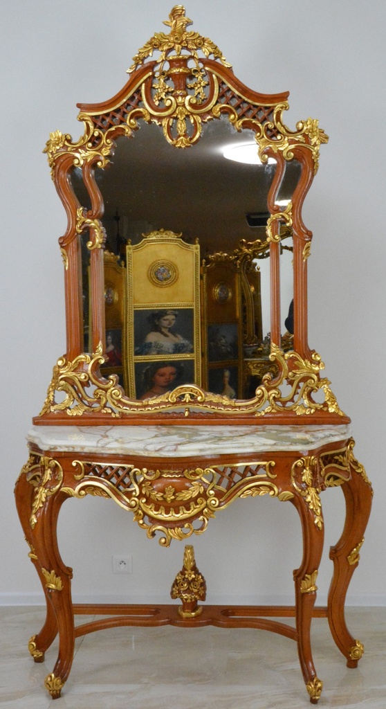 Zámecká konzola se zrcadlem - masiv