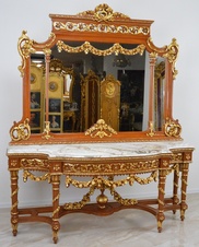 Zámecká konzola se zrcadlem - masiv - XXL