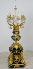 Zámecká podlahová lampa - mramor - bronz - 196 cm