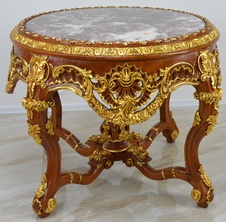 Zámecký stůl s mramorem - masiv