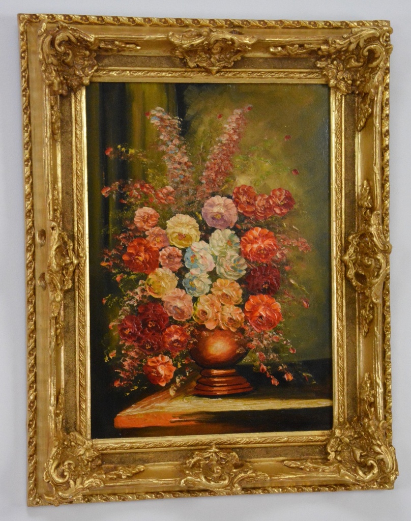 Zámecký obraz - Zátiší - olej na plátně