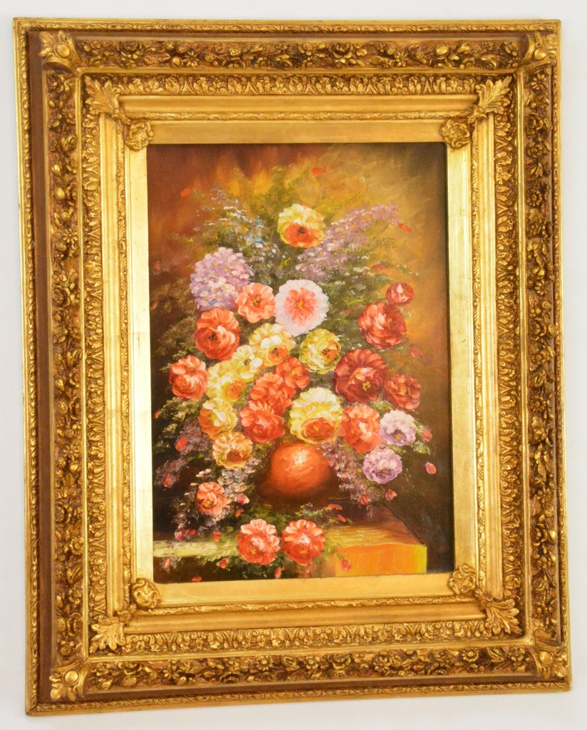 Zámecký obraz - Zátiší - olej na plátně