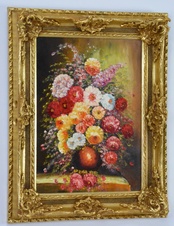 Zámecký obraz - Zátiší - olej na plátně
