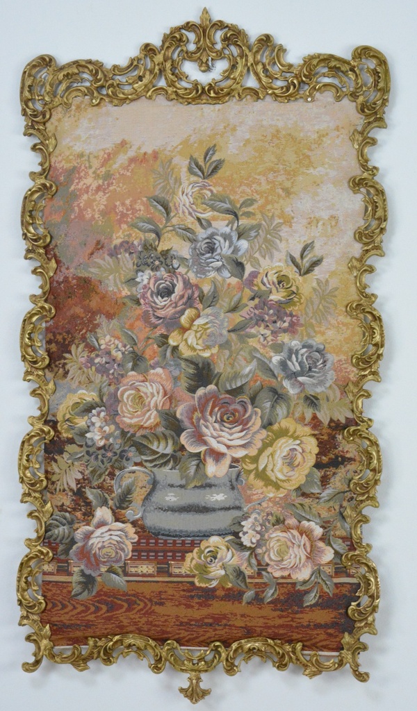 Zámecký obraz - Zátiší - Gobelín - bronzový rám