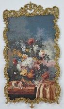 Zámecký obraz - Zátiší - Gobelín - bronzový rám