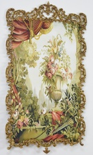 Zámecký obraz - Zátiší - Textilní - bronzový rám