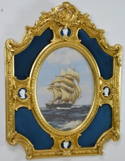 Zámecký obraz - Loď - olej na desce