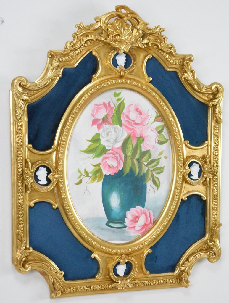 Zámecký obraz - Zátiší - olej na desce