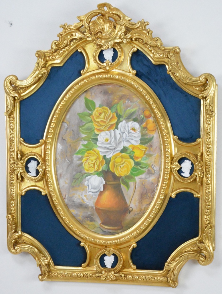 Zámecký obraz - Zátiší - olej na desce