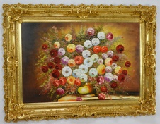 Zámecký obraz - Zátiší - olej na plátně-XXL 195 cm