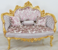 Zámecké řezbované sofa - čalouněné