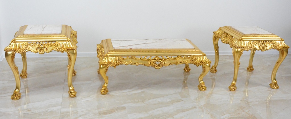 Zámecké stolečky - set 3 kusů - masiv