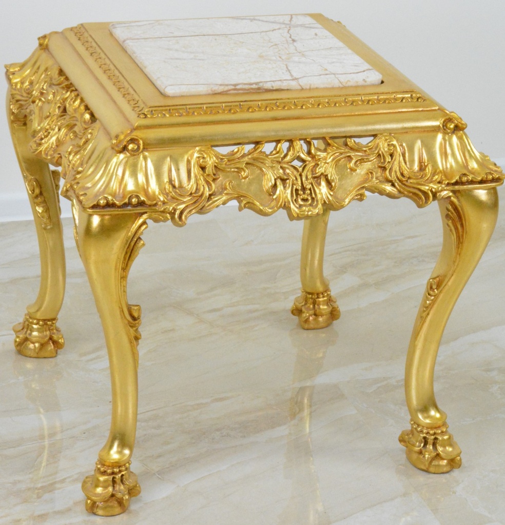 Zámecký stoleček s mramorem - masiv