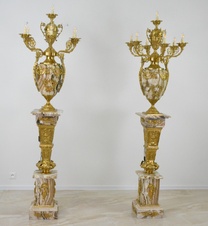 Zámecké podlahové lampy - mramor - bronz - 215 cm