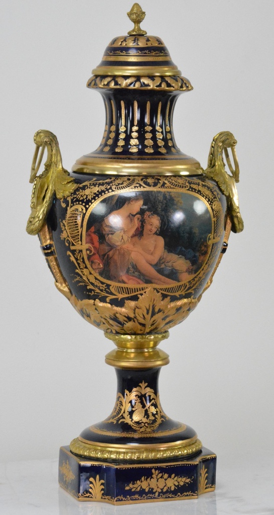 Zámecká porcelánová váza - ručně zdobená - 95 cm