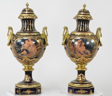 Zámecké porcelánové vázy - ručně zdobené - 95 cm