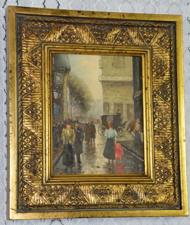 Zámecký obraz - Paris - olej na desce