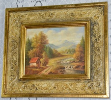 Zámecký obraz - Romantika - olej na desce