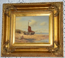 Zámecký obraz - Loď - olej na desce