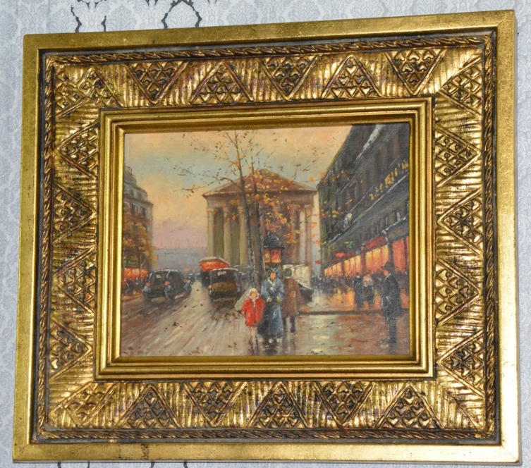 Zámecký obraz - Paris - olej na desce