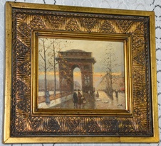 Zámecký obraz - Paris - olej na desce