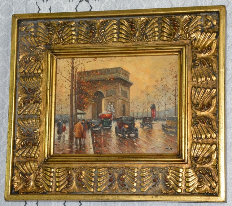 Zámecký obraz - Paris - olej na desce