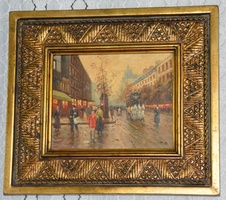 Zámecký obraz - Paris - olej na desce