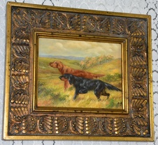 Zámecký obraz - Psi - olej na desce