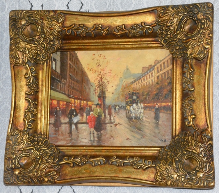 Zámecký obraz - Paris - olej na desce