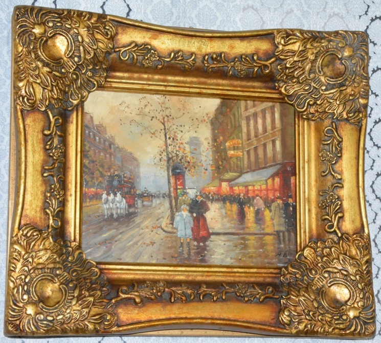 Zámecký obraz - Paris - olej na desce