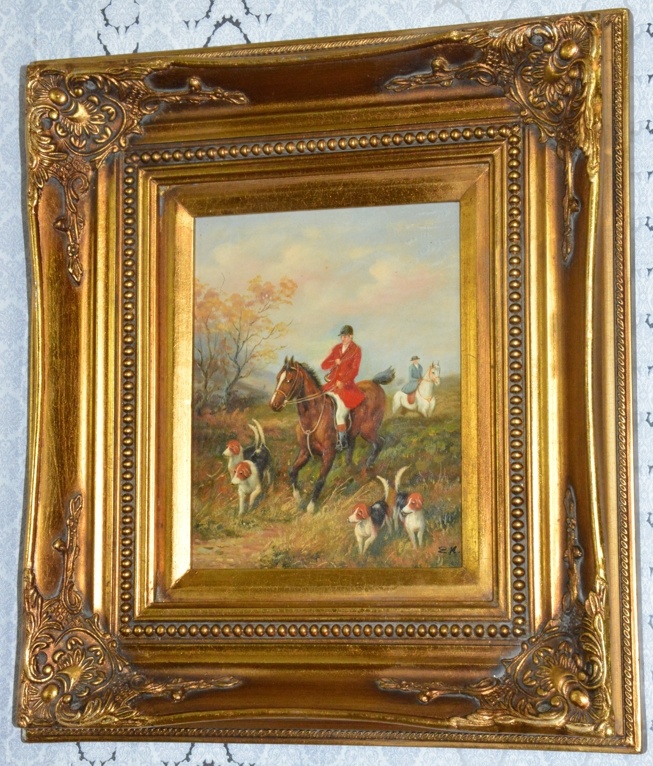 Zámecký obraz - Hon - olej na desce