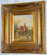 Zámecký obraz - Hon - olej na desce