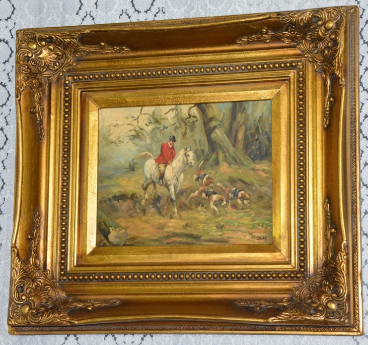 Zámecký obraz - Hon - olej na desce